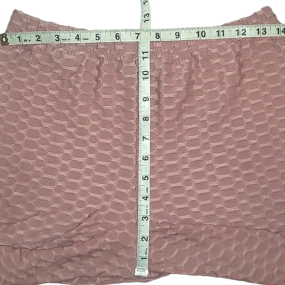Cacia High Rise Scrunch Butt Honeycomb Bubble Jacquard Pink Slimming Leggings L - Picture 14 of 16